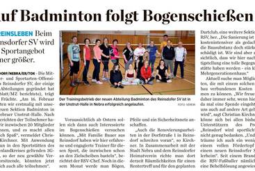 Auf Badminton folgt Bogenschießen