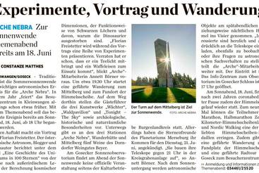Experimente, Vortrag und Wanderung