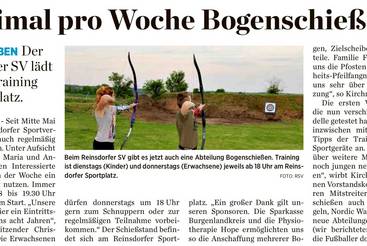 Zweimal pro Woche Bogenschießen