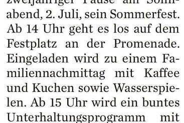 Narren laden zu Sommerfest
