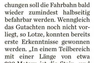 Weiter Gefahr an B 250 durch Felsstürze