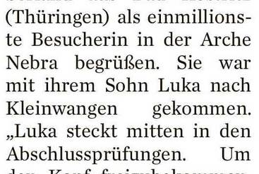 Einmillionste Besucherin