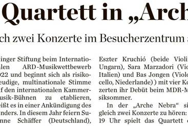 Streicher-Quartett in 'Arche Nebra'