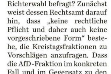 Wird AfD Vorschlag verwehrt?