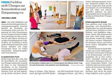 Yoga-Stunde für Nebraer Hortkinder