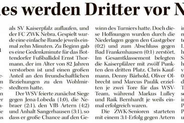 WSV-Oldies werden Dritter vor Nebra