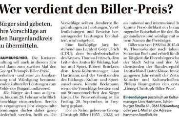 Wer verdient den Biller-Preis?