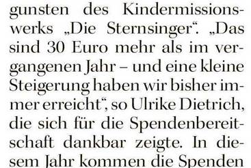 Sternsinger sammeln rund 2.650 Euro