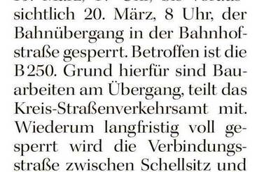 Sperrungen in Nebra