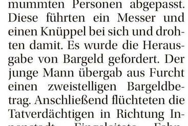 Jugendlicher wird überfallen