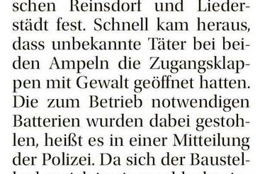 Ampeln gleich zweifach aufgebrochen