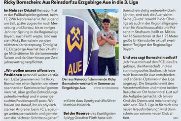 Aus Reinsdorf zu Erzgebirge Aue in die 3. Liga