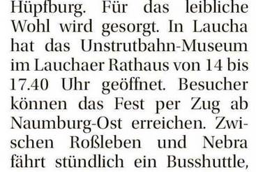 Fest der Unstrutbahn in Nebra