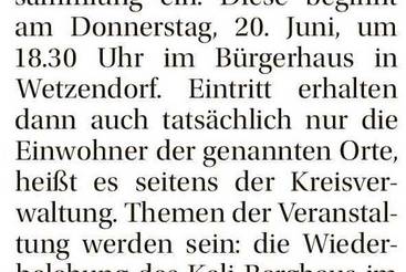 Bürgerversammlung in Wetzendorf