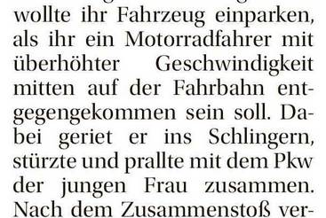 Motorradfahrer flüchtet nach Unfall