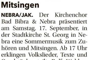 Chormusik zum Mitsingen