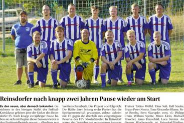 Reinsdorfer nach knapp zwei Jahren Pause wieder am Start
