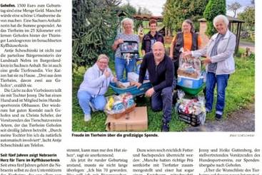 Sachsen-Anhaltinerin spendet Geburtstagsgeld an Tierheim