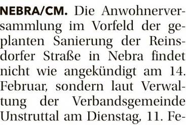 Versammlung schon am 11. Februar-