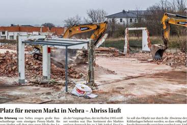 Platz für neuen Markt in Nebra - Abriss läuft