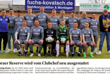 Nebraer Reserve wird vom Clubchef neu ausgestattet