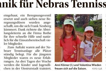 Neue Technik für Nebras Tennisspieler