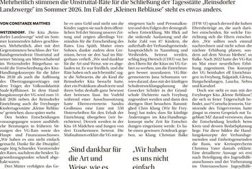 VG-Rat besiegelt Kita-Aus