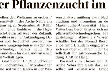 Vortrag über Pflanzenzucht im Weltall