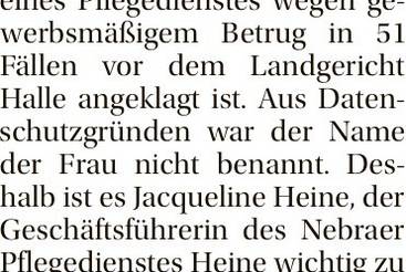 Pflegedienst Heine nicht betroffen