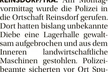 Maschinen aus Lagerhalle gestohlen