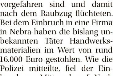 Unbekannte stehlen Baumaterialien