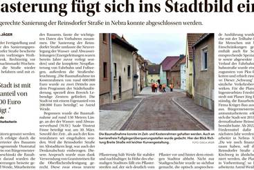 Pflasterung f&uuml;gt sich ins Stadtbild ein