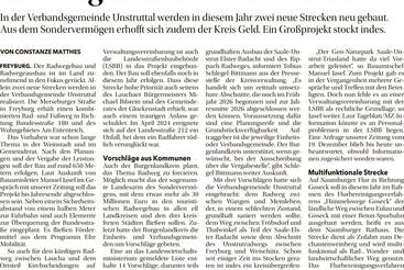 Radwegebau auf dem Radar