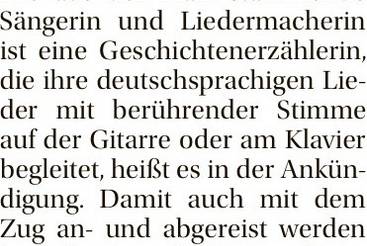 Liederabend im Bahnhof Nebra