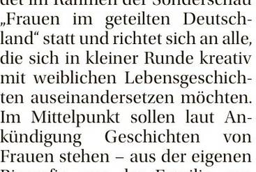 Schreibworkshop f&uuml;r Frauen in der Arche