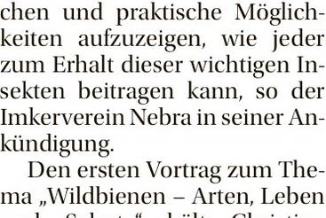 Weltbienentag - Imkerverein l&auml;dt ein
