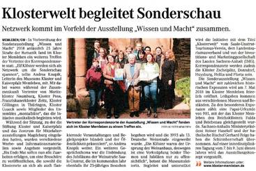 Klosterwelt begleitet Sonderschau