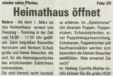 Heimathaus öffnet