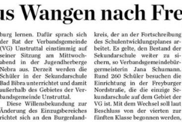 Schüler aus Wangen nach Freyburg