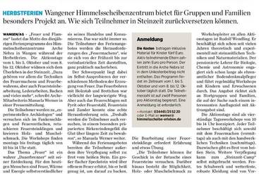 Feuer und Flamme in Arche
