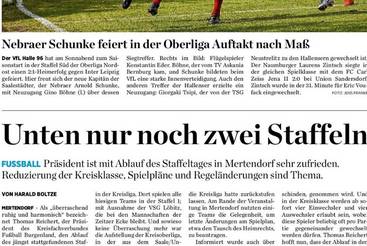 Nebraer Schunke feiert in der Oberliga Auftakt nach Maß