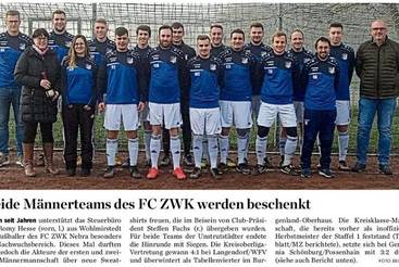 Beide Männerteams des FC ZWK werden beschenkt