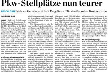 Pkw-Stellplätze nun teurer