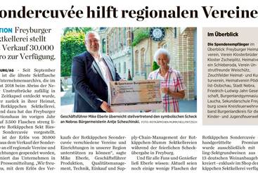 Sondercuvée hilft regionalen Vereinen