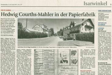 Hedwig Courths-Mahler in der Papierfabrik