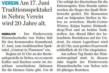 Feuer auf Unstrut