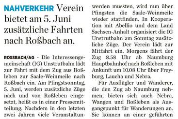 Mit der Unstrutbahn zur Weinmeile