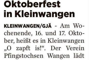 Oktoberfest in Kleinwangen