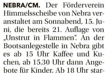 'Unstrut in Flammen' in Nebra
