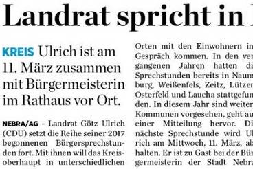 Landrat spricht in Nebra mit Bürgern